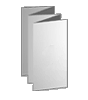 Faltblatt, gefalzt auf DIN lang, 10-seiter (Zickzackfalz)<br>beidseitig bedruckt (4/4 farbig + 2 Sonderfarben HKS)