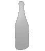 Hinterglasaufkleber 4/0 farbig bedruckt in Flasche-Form konturgeschnitten