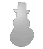 KAPA® plast Weichschaumplatte in Schneemann-Form konturgefräst <br>beidseitig 4/4-farbig bedruckt