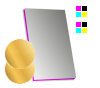 Multiloft-Visitenkarten hoch 50 x 90 mm mit beidseitiger Heißfolienprägung Gold, 4/4 farbig (beidseitiger Druck)
