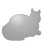 Saugnapfschild in Katze-Form konturgefräst <br>einseitig 4/0-farbig bedruckt