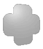Saugnapfschild in Pflaster-Form konturgefräst <br>einseitig 4/0-farbig bedruckt