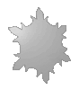 Saugnapfschild in Schneeflocke-Form konturgefräst <br>einseitig 4/0-farbig bedruckt