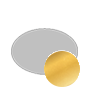Stickerbogen auf Goldfolie 4/0 farbig bedruckt oval (oval konturgeschnitten)