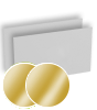 Visitenkarten quer 5/5 farbig 90 x 50 mm <br>beidseitig bedruckt (CMYK 4-farbig + 1 Gold-Sonderfarbe)